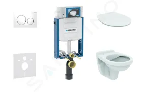 Geberit Kombifix - Set d'installation pré-murale, cuvette Alpha avec abattant, plaque de déclenchement Sigma20, blanc/chrom